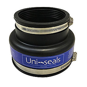 Uni-seals NAC rørkobling 100-115x121-136mm. 10cm ler, EPDM/AISI316. Anvendes til kloak- og afløbsrør i jord.