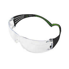 3M Securefit 400 Sikkerhedsbrille klar, sort/grøn, letvægtsbrille 19g