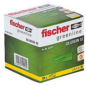 Fischer gasbetondybel GB 10 GB Green, til porebeton, mindst 50% bæredygtigt mat.-pk a 18stk