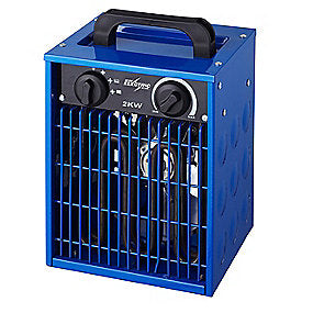 BLUE ELECTRIC Varmeblæser 2kw med regulerbar termostat. 4-trinsomskifter 230V