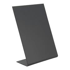 Securit® Vertical L-shaped A6 table chalkboard. Frosted front with a gloss back - set of 3