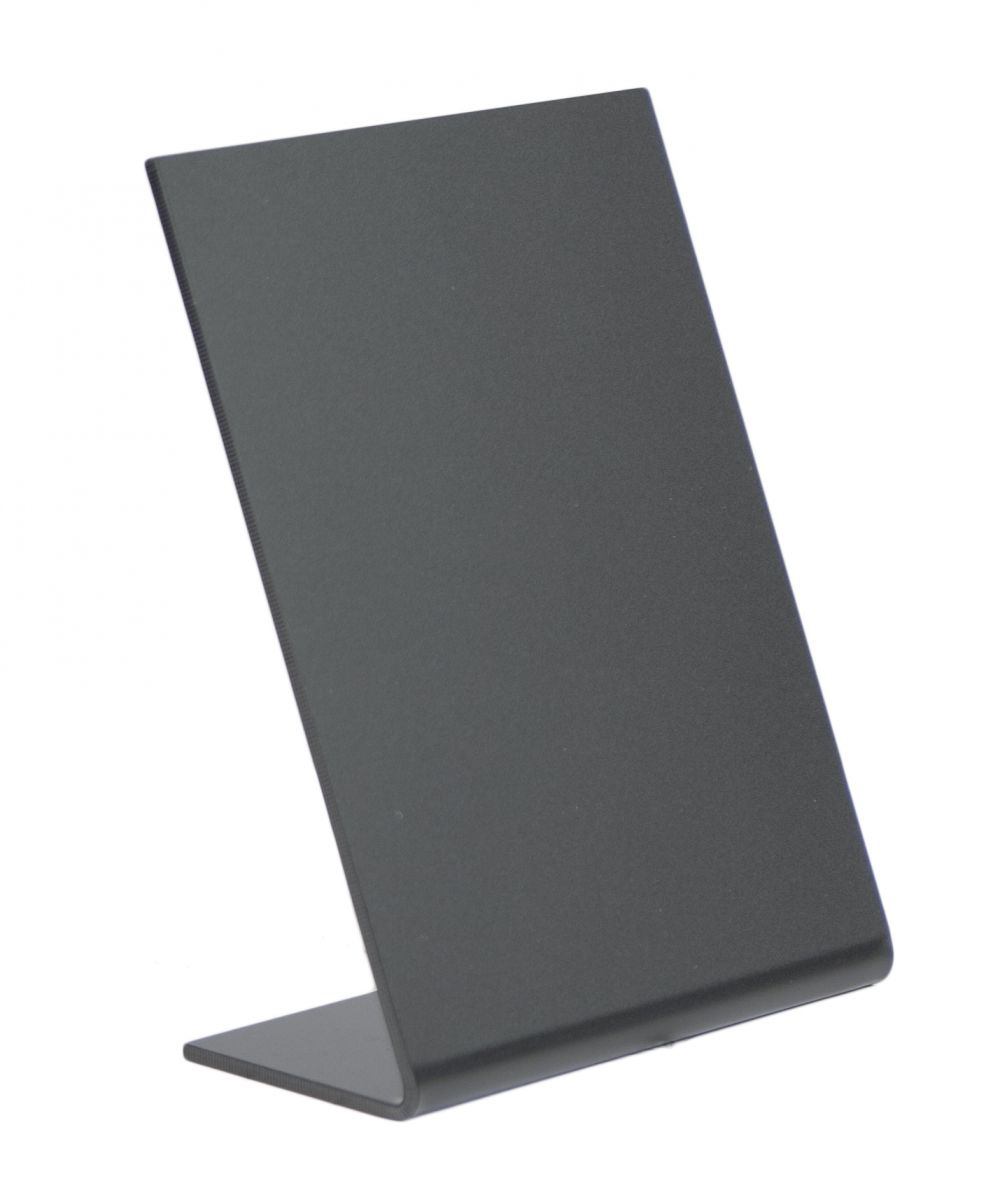 Securit® Vertical L-shaped A7 table chalkboard. Frosted front with a gloss back - set of 5